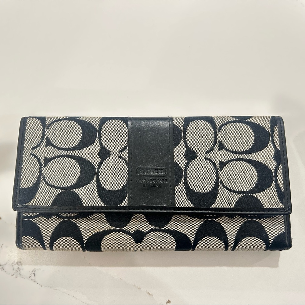 Coach Black and White Women's Wallet